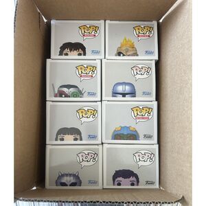 Box of 8 Funko Pops - New in boxes - sun damaged boxes
